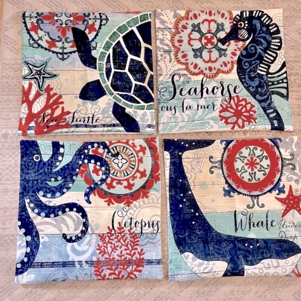Pillow Covers, NWOT, Size 18”x18”, perfect for cottage or cabin, beachy decor